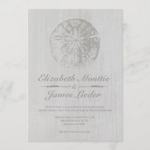 Elegant Beach Sand Dollar Wedding Invitations