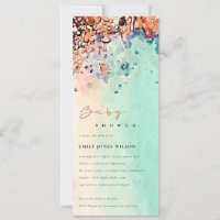 Elegant Beach Sand Rock Watercolor Baby Shower