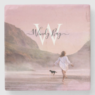 Elegant Beach Scene Photography Stone Coaster