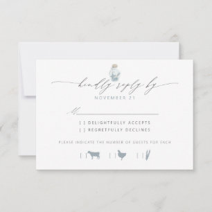 Elegant Beach Seashell Script Wedding RSVP
