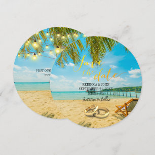 Elegant Beach Summer Wedding Save the Date Card