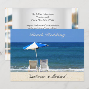 Elegant Beach Wedding Chairs Invitation