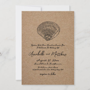 Elegant Beach Wedding Invitation