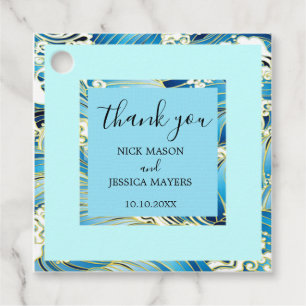 Elegant Beach Wedding Pattern Personalised Image Favour Tags