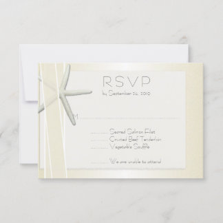 Elegant Beach Wedding RSVP Bayside Starfish Card