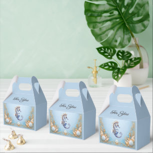Elegant beach wedding seahorse thank you favour box