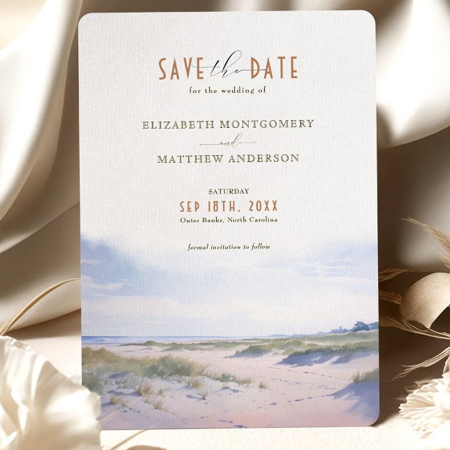 Elegant Beachfront Save the Date Card - Outer Bank (Creator Uploaded)