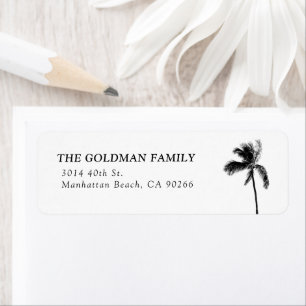 Elegant Beachy Black & White Return Address Labels