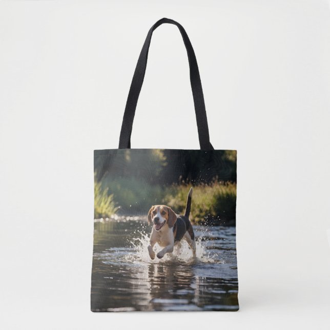 Elegant Beagle Shoulder Tote Bag (Front)