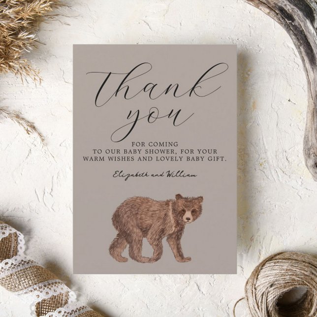 Elegant Bear Baby Shower Thank You (Creator Uploaded)