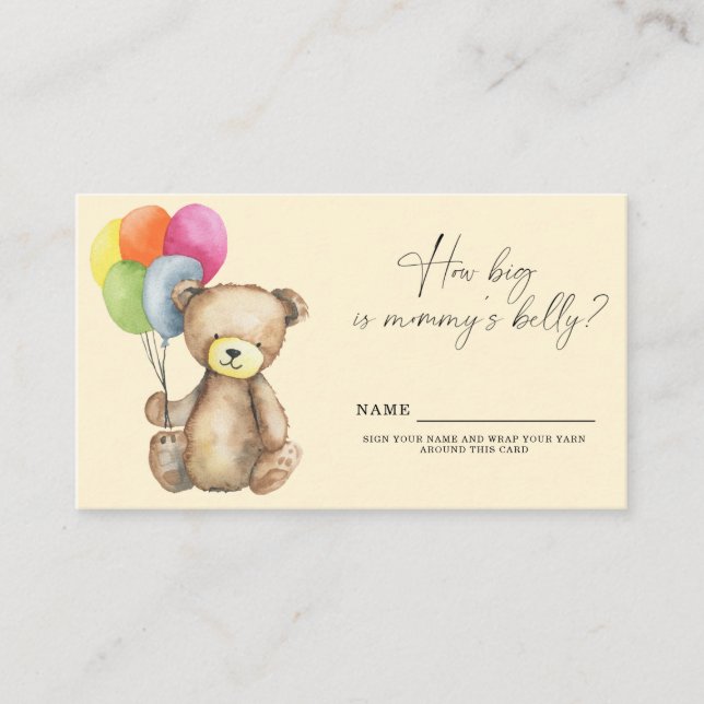 Elegant Bear - How big is mummy's belly game Enclosure Card (Front)