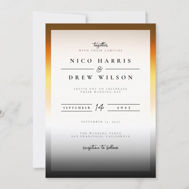 Elegant Bear Pride Wedding  Invitation (Front)