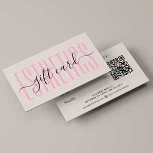 Elegant Beautician Sand Aesthetician Gift Card