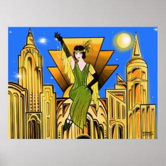 Elegant Beautiful Art Deco inspired Poster