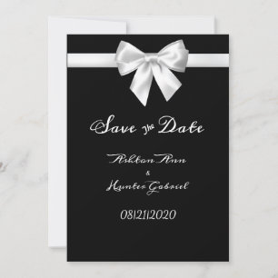 Elegant Beautiful Black White Pretty Wedding Save The Date