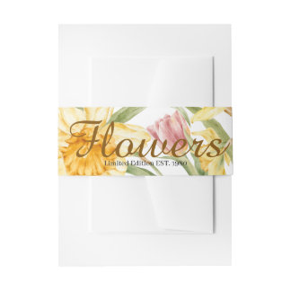 Elegant beautiful botanical Classic background Invitation Belly Band