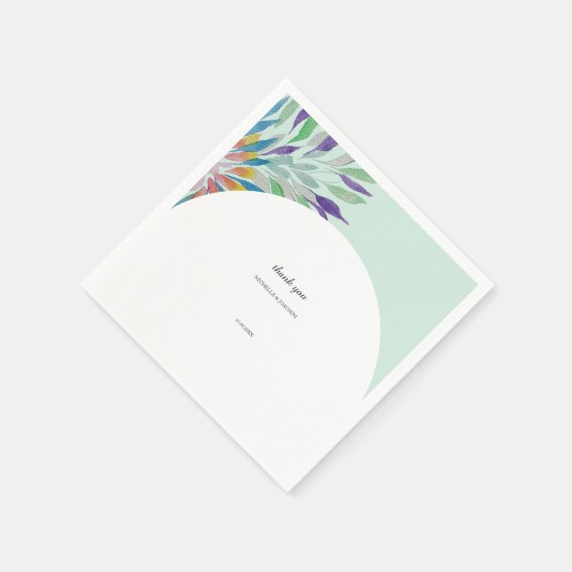 Elegant Beautiful Colourful Boho Watercolor Art Napkin (Corner)