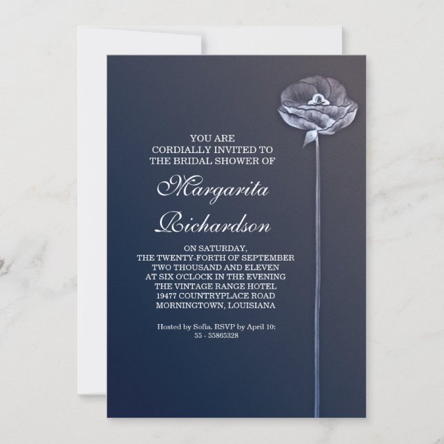 elegant beautiful design bridal shower invitations (Front)