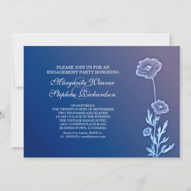 elegant beautiful engagement party invitations (Front)