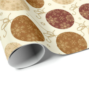 Elegant Beautiful Gold Christmas Hanging Balls Wrapping Paper