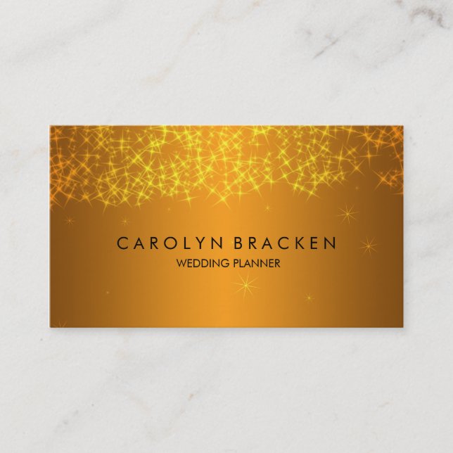 Elegant Beautiful Gold Sparkling Business Card (Front)