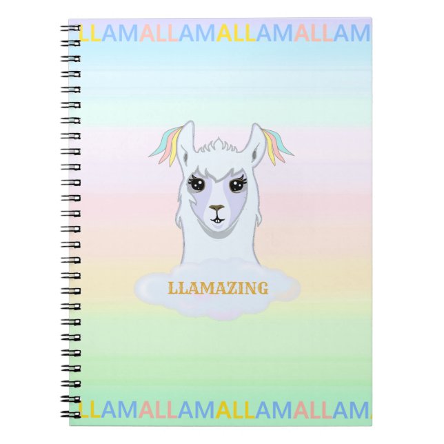 Elegant & Beautiful Llama Notebook (Front)