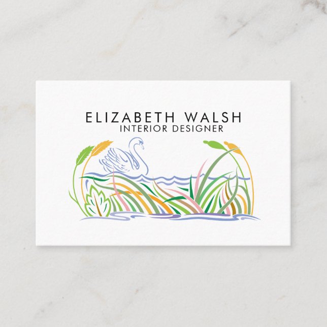 Elegant Beautiful Modern Minimalist Business Card (Front)