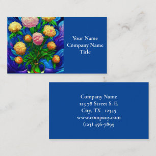 Elegant Beautiful Peony Collection Business Card