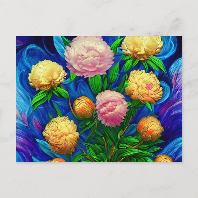 Elegant Beautiful Peony Collection Postcard (Front)