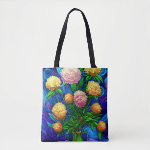 Elegant Beautiful Peony Collection Tote Bag