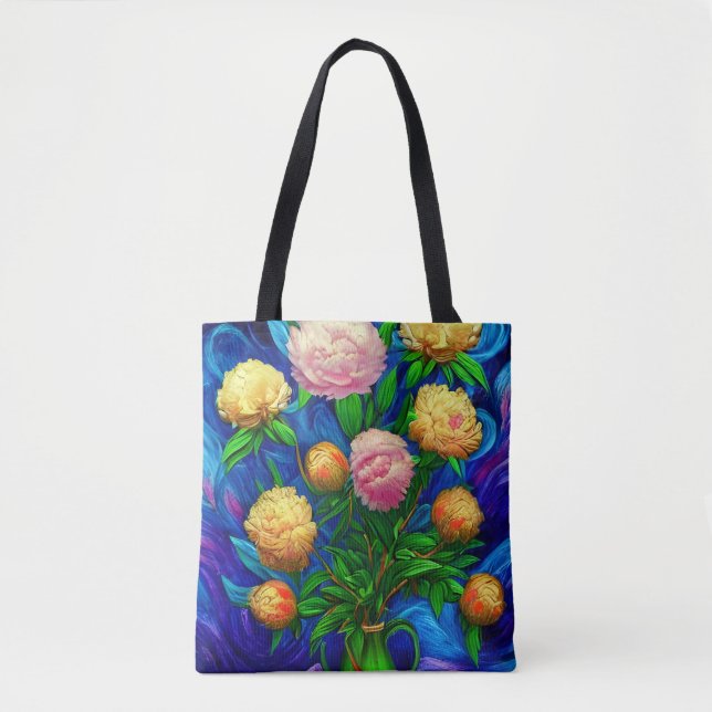 Elegant Beautiful Peony Collection Tote Bag (Front)
