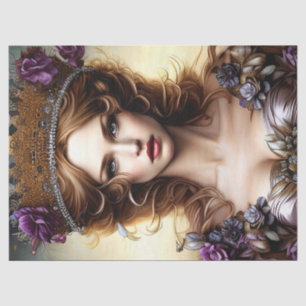 Elegant Beautiful Princess Purple Rose Decoupage Tissue Paper