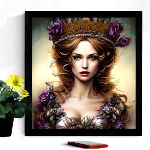 Elegant Beautiful Princess Purple Rose Poster