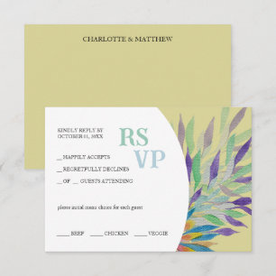 Elegant Beautiful Purple Floral Watercolor RSVP Card