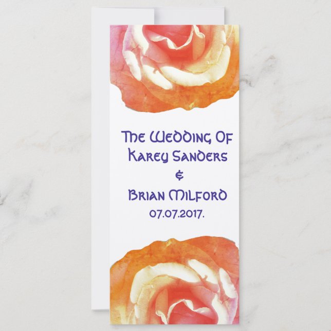 Elegant ,Beautiful Rose Wedding Invitation (Front)