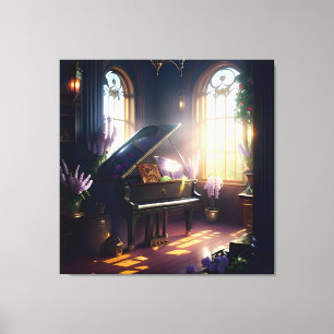 Elegant Beautiful Splendour Piano Room 3 Canvas Print