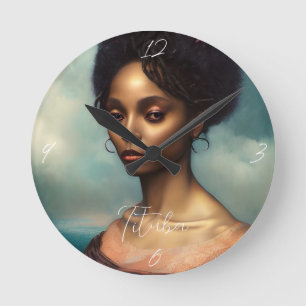 Elegant Beautiful Woman Round Clock