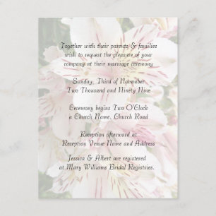 Elegant Beauty  Alstroemeria Wedding Invitation