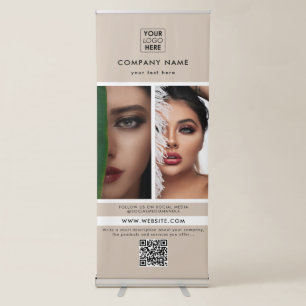 Elegant Beauty Business Promotional 2 Photo Retractable Banner