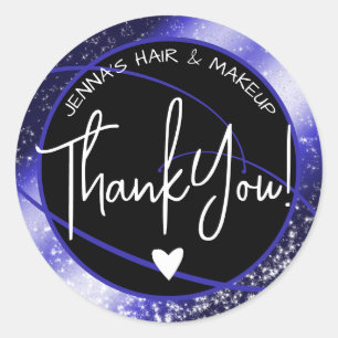 Elegant Beauty Favour Labels Stylish Blue Glitter 