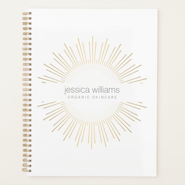Elegant Beauty Gold Sunburst Appointment Book Planner (Front)