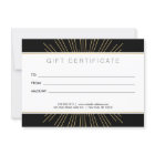 Elegant Beauty Gold Sunburst Black Gift Card