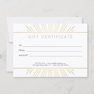 Elegant Beauty Gold Sunburst Salon Gift Card