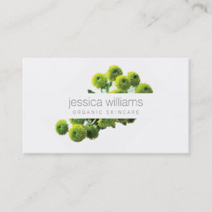 Elegant Beauty Green Floral Motif Cosmetologist Business Card