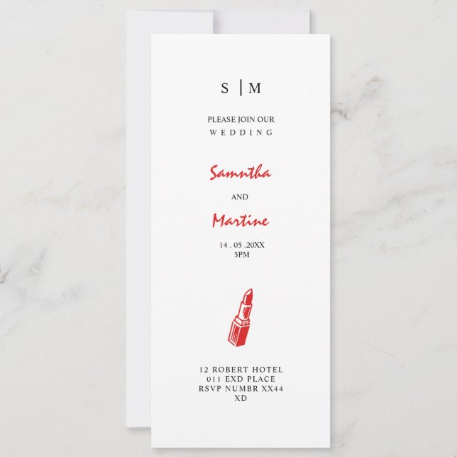 Elegant Beauty Inspired Wedding Invitation (Front)