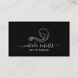 Elegant Beauty Logo Hair Stylist Makeup Artist Business Card