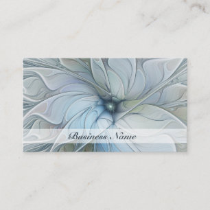 Elegant Beauty Modern Abstract Fractal Art Flower Business Card