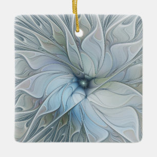 Elegant Beauty Modern Abstract Fractal Art Flower Ceramic Ornament