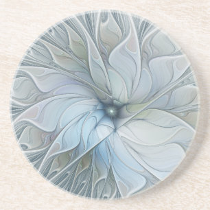 Elegant Beauty Modern Abstract Fractal Art Flower Coaster