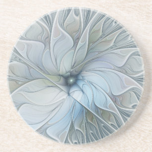 Elegant Beauty Modern Abstract Fractal Art Flower Coaster
